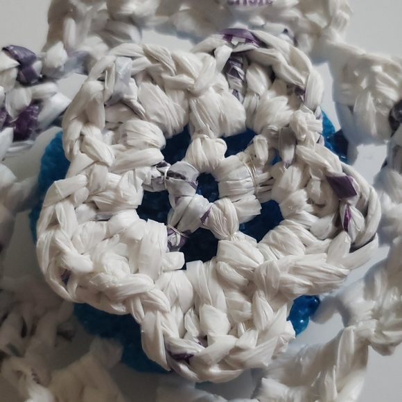 Recycled Crochet Plarn Upcycled Nylon Dish Scrubby - Picture 5 of 6